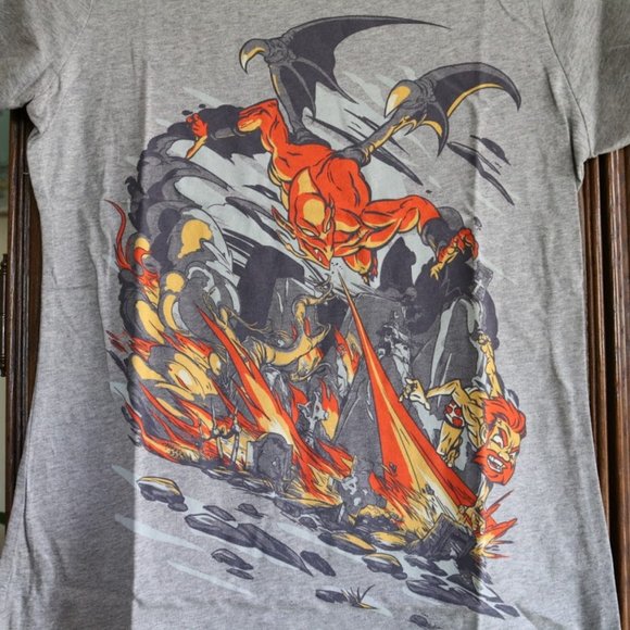 3/$15 Ghosts n Goblins Firebranded Graphic Tee NWT! - Gray, Size XS - Picture 5 of 16